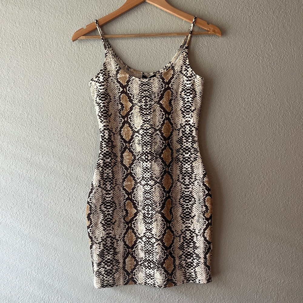 JLUXLABEL Animal Print Snakeskin Sleeveless Dress